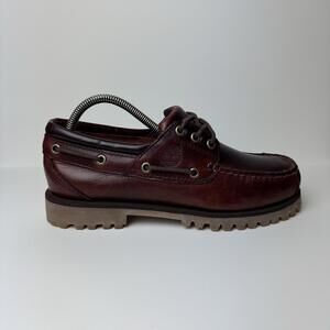 NWOT Timberland Earthkeepers 3eye Classic Handsewn Lug Boat Shoes Burgundy Men 7